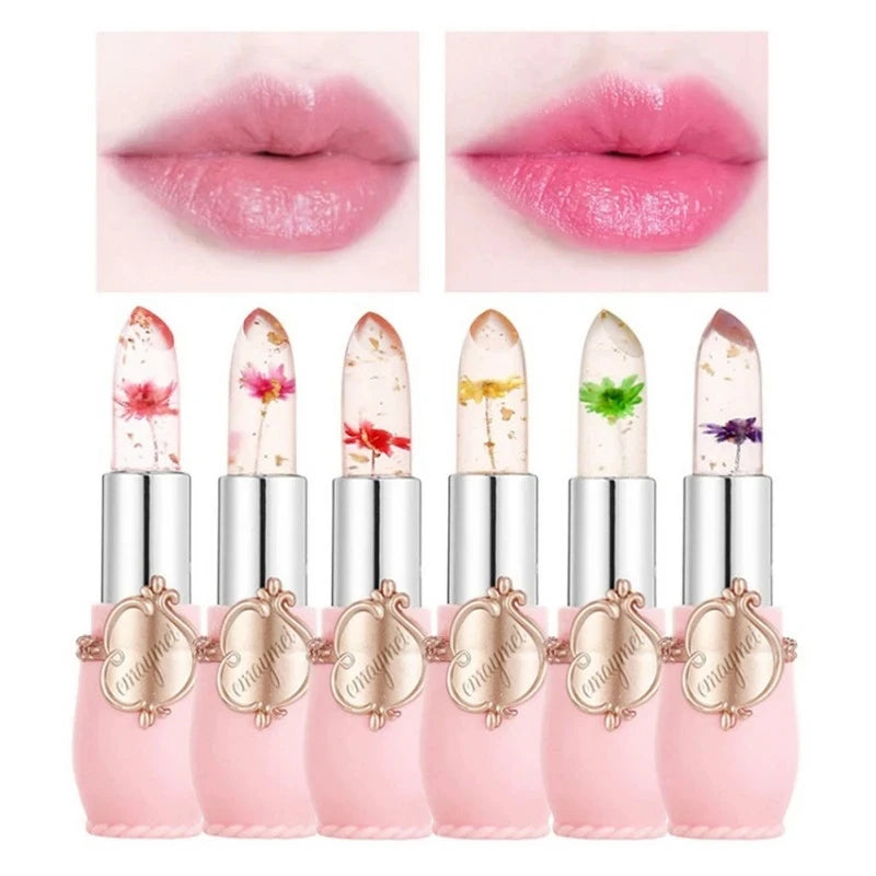 Flower Jelly Lipstick Set - Temperature Changing Lip Balm, 6pcs