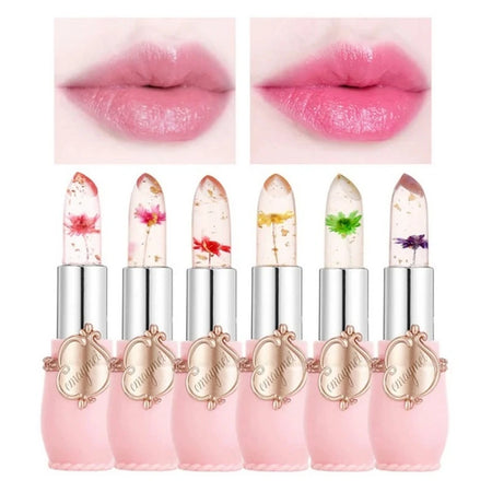 Flower Jelly Lipstick Set - Temperature Changing Lip Balm, 6pcs