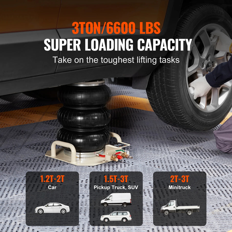 Luchtjack 3 Ton Dubbele Zak – Snelle 3-5s Hef