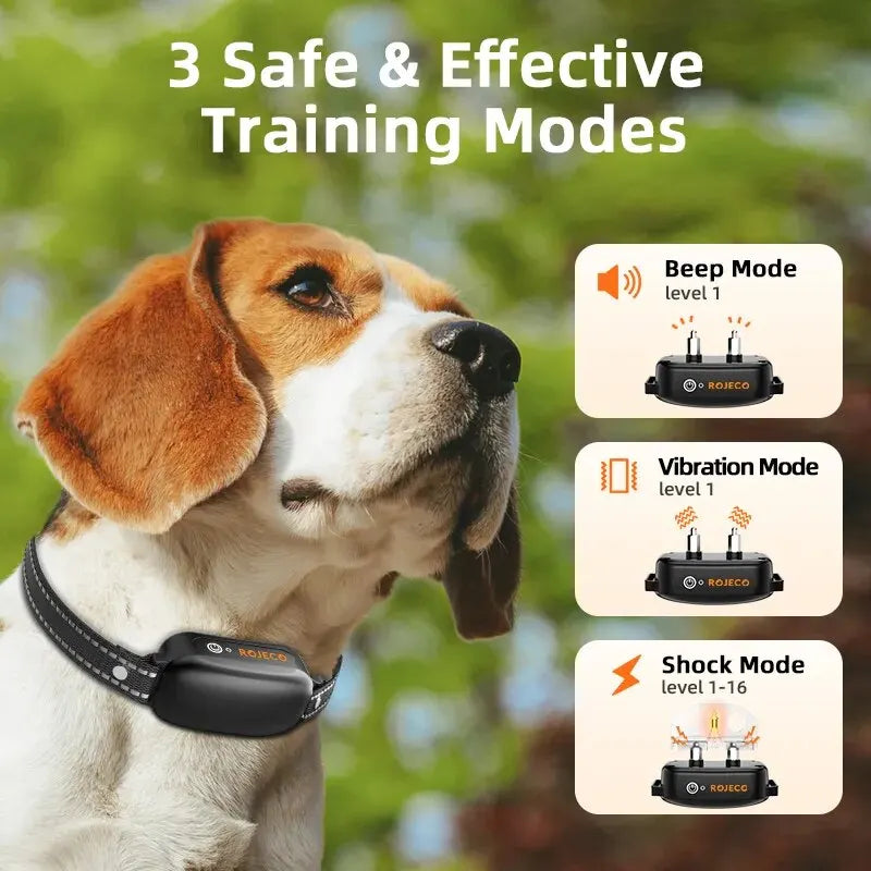 ROJECO Rechargeable Waterproof Dog Training Collar with Remote Control