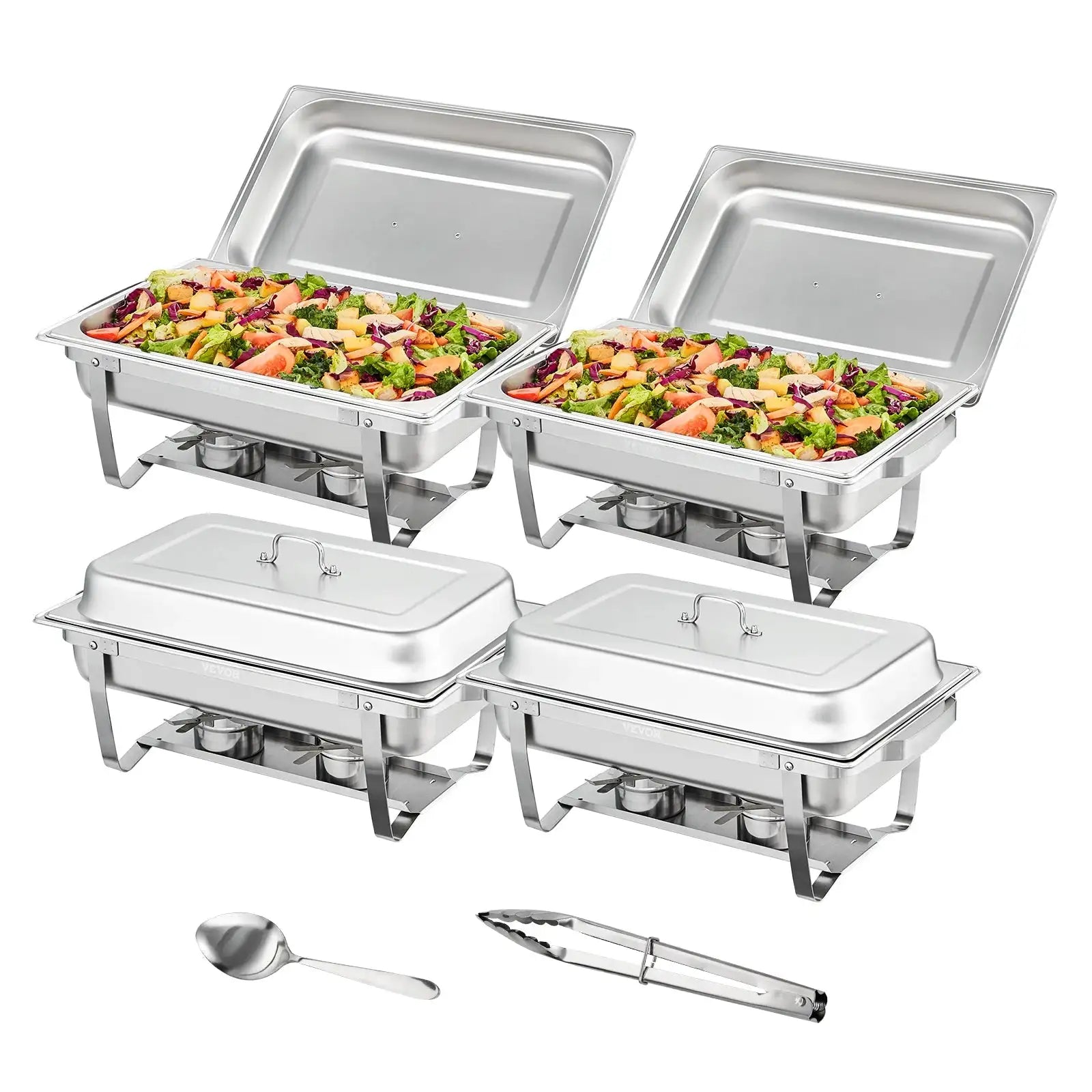 8 Qt Rectangle Chafing Dish Stainless Steel Buffet 4 Packs / france