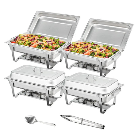 8 Qt Rectangle Chafing Dish Stainless Steel Buffet 4 Packs / france