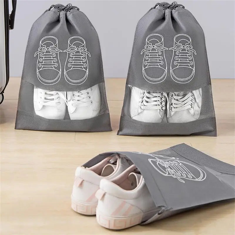 5-Piece Waterproof Shoe Storage Bags with Thickened Non-Woven Fabric - Eco-Friendly Travel Moistureproof Organizer