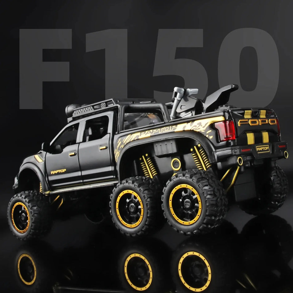 Model de camion pickup din metal diecast 1:24 cu sunet și lumină, jucărie albastră pentru copii