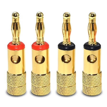 Gold-Plated 4mm Banana Plug Adapters &ndash; Low Resistance Audio 4pcs