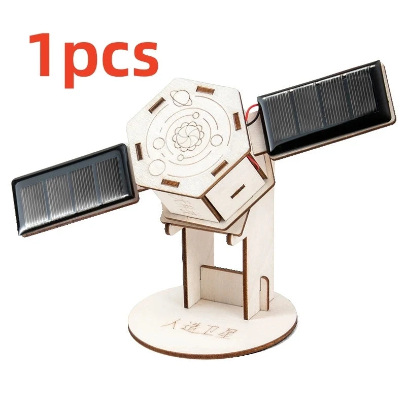 DIY Solar Powered Satellite Model Kit &ndash; STEM Education Toy 1 PCS