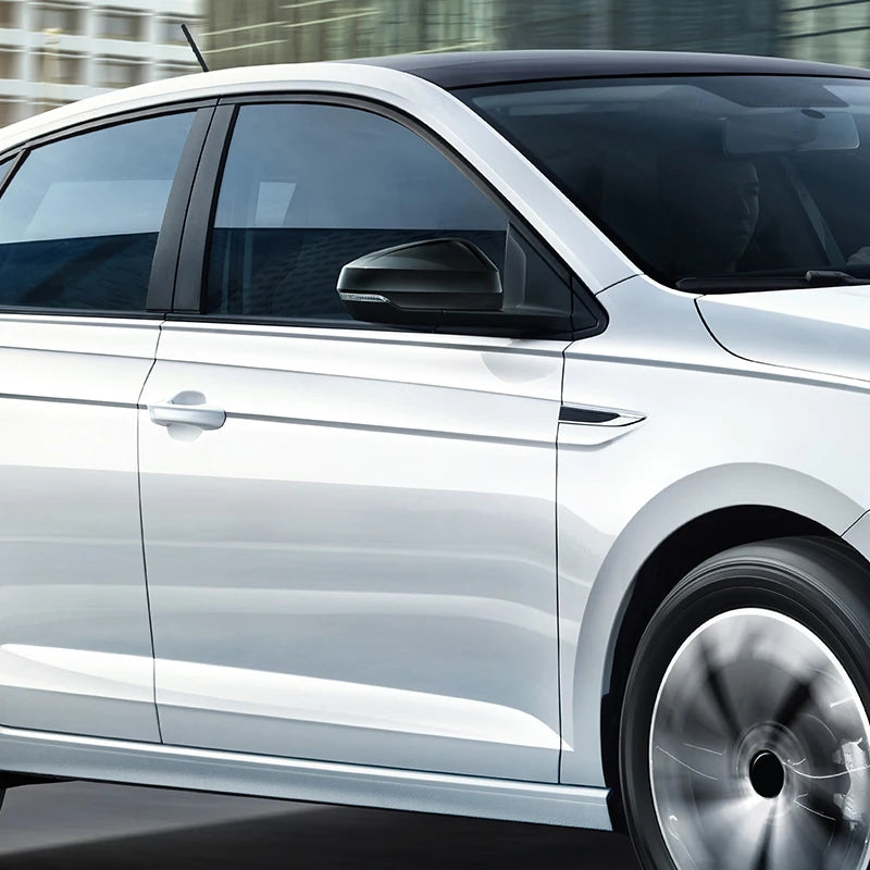 VW Polo 6C için Parlak Siyah Karbon Fiber Dikiz Aynası Kapağı Seti