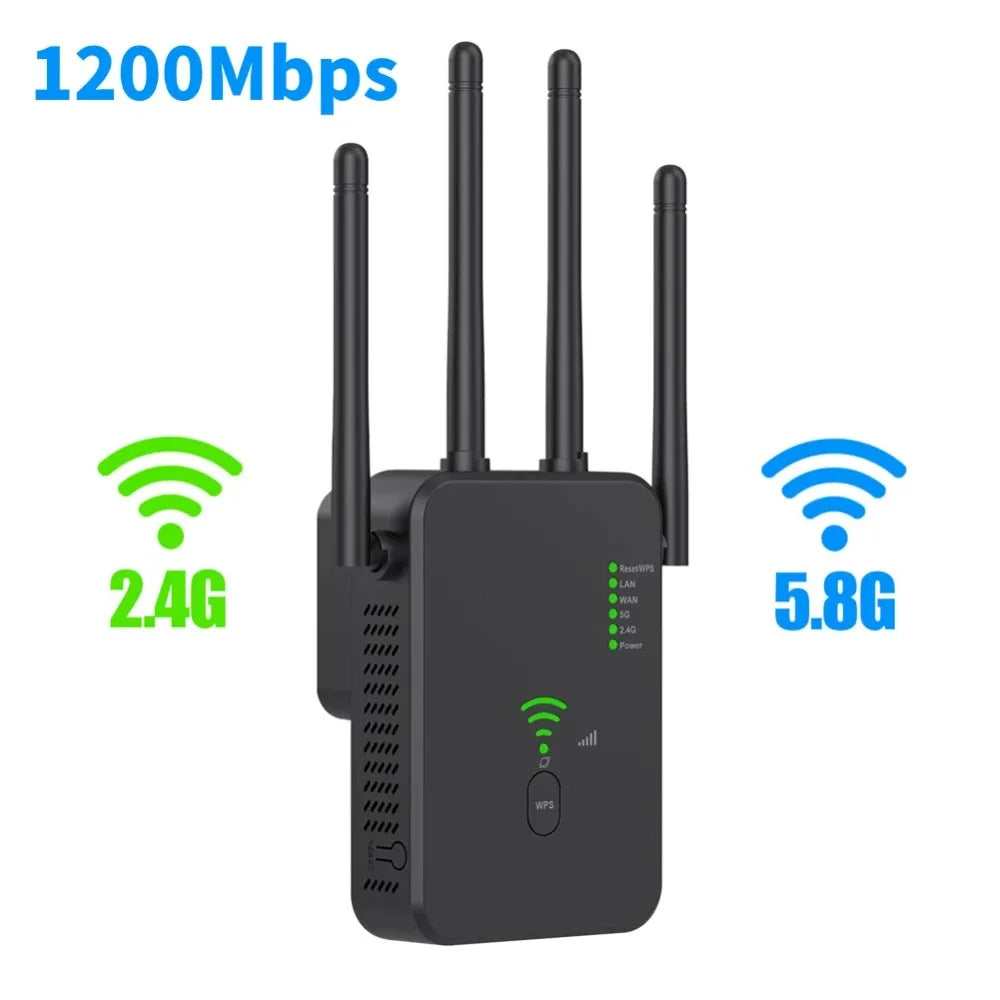 1200Mbps WiFi Repeater &ndash; Dual Band 5G 2 4GHz Range Extender 2.4G 5.8G 1200Mbps 1 / EU Plug / CHINA