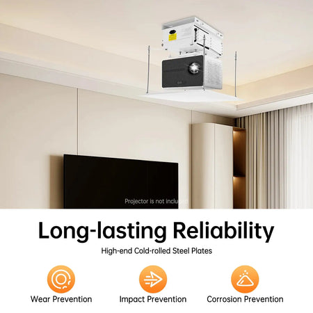 Projector Lift Ceiling Mount &ndash; 22lb Capacity, 24W Remote