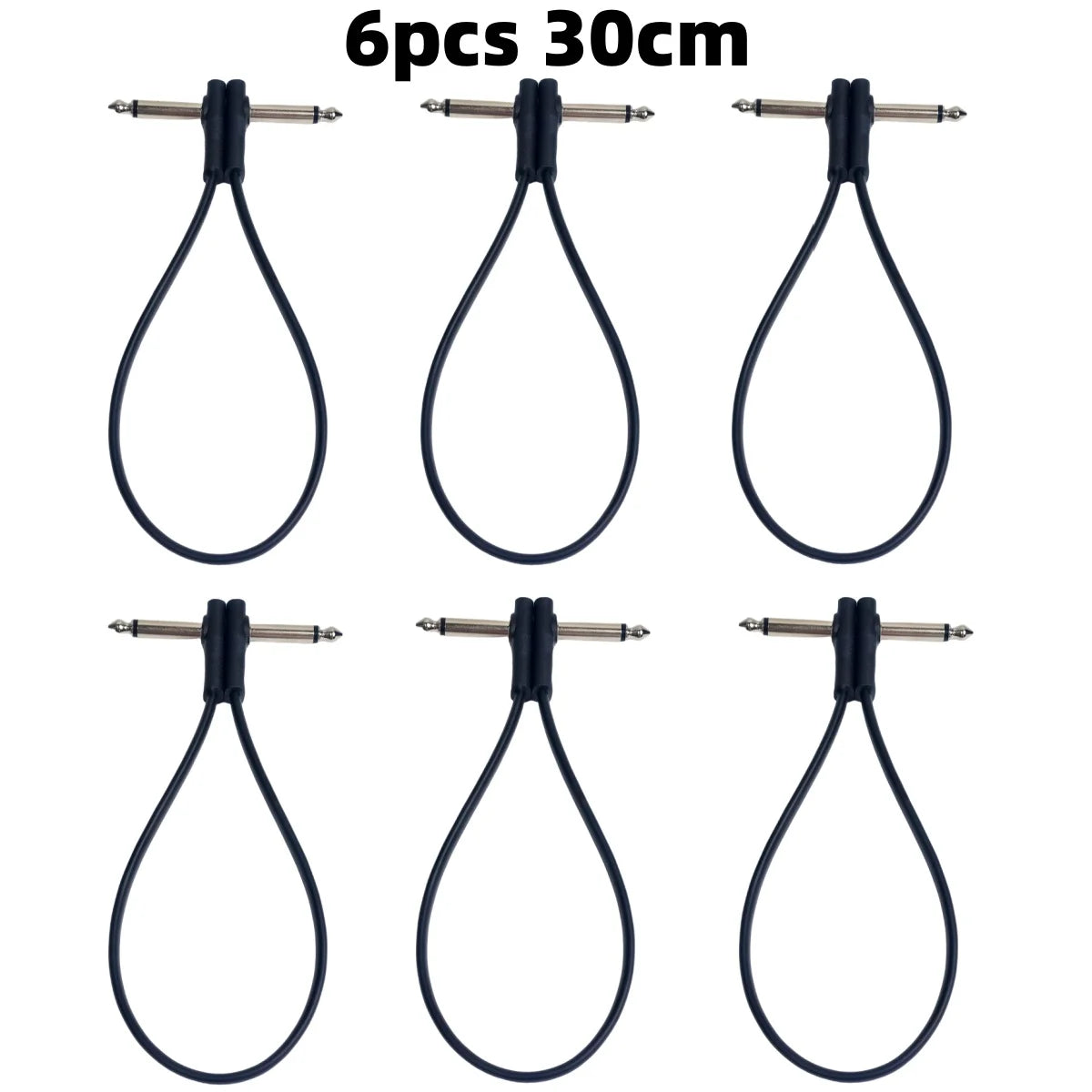 Miwayer Flat Patch Cables For Guitar Pedal - Space Saving TS Right Angle 30cm