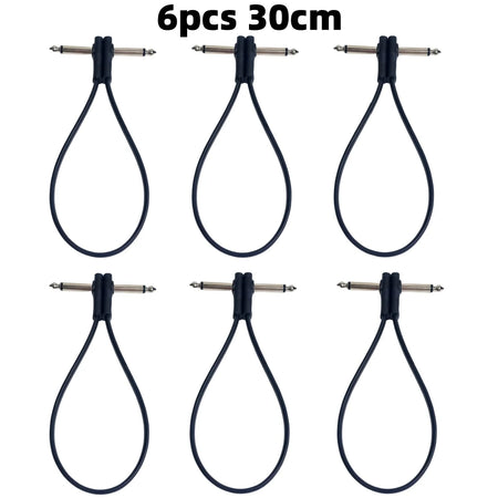 Miwayer Flat Patch Cables For Guitar Pedal - Space Saving TS Right Angle 30cm