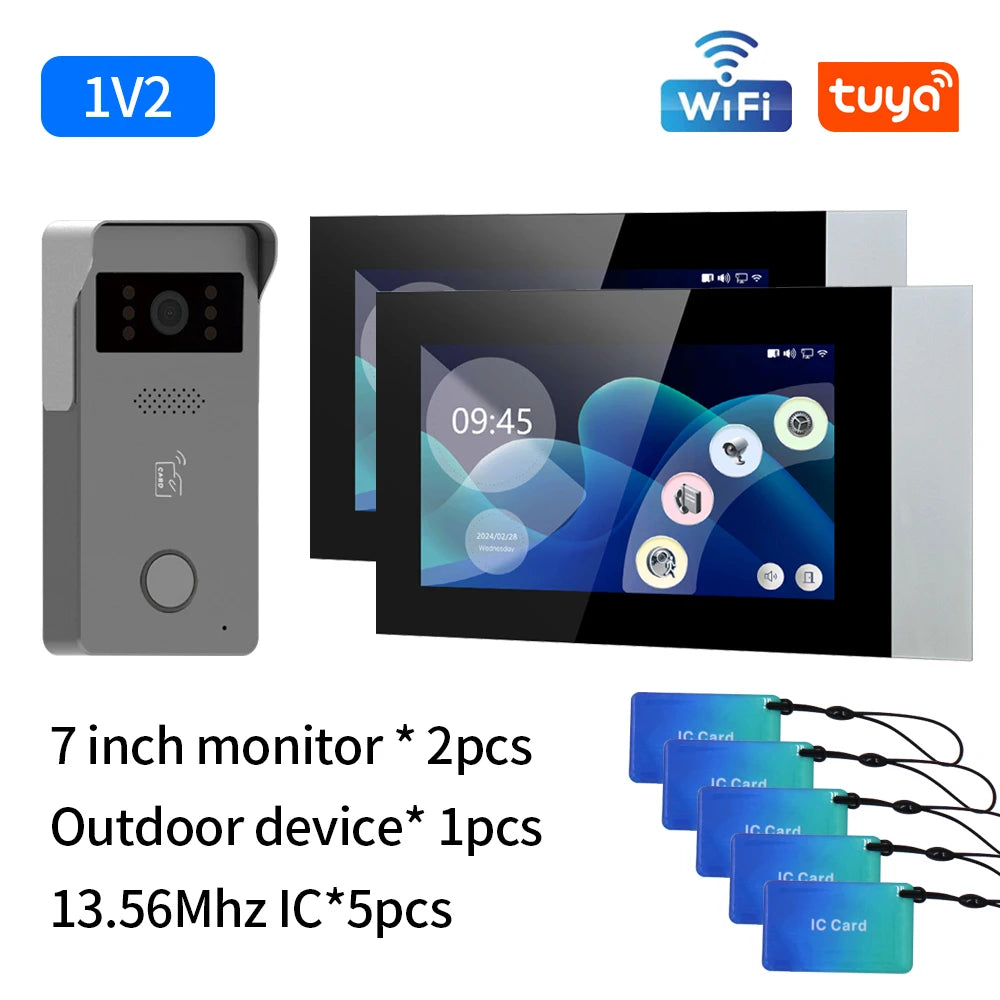Tuya Wifi 7/10 Inch Video Intercom Kits &ndash; 1080P Doorbell R36W 1V2-7inch