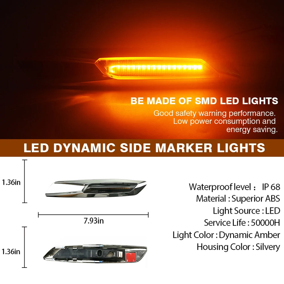 Luces de Marcador Lateral LED Ámbar Dinámico para BMW E93 E92 E90