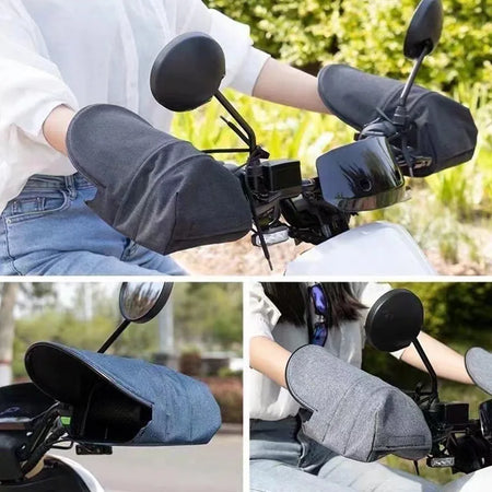 Bigsweety Waterproof Motorcycle Handlebar Gloves with Sun Protection