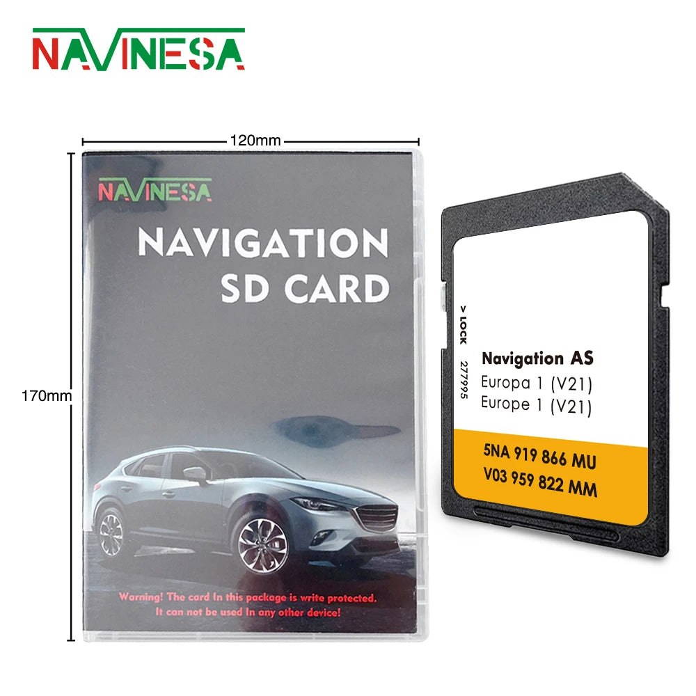 NAVINESA 32GB GPS SD Map Memory Card &ndash; High-Speed Navigation for VW Caddy SA CHINA / for VW Caddy SA