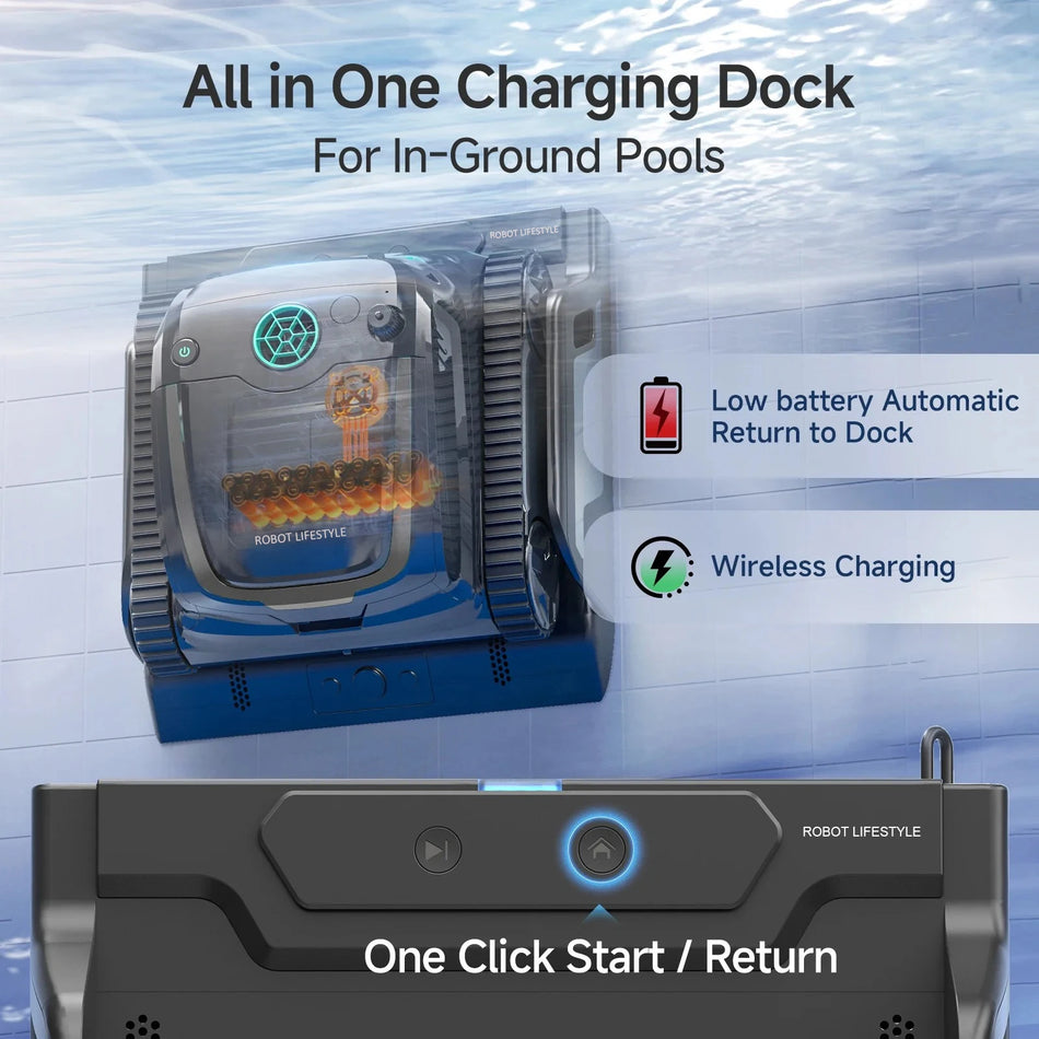 Aspirator robotic pentru piscină S2 Pro fără fir cu stație de încărcare