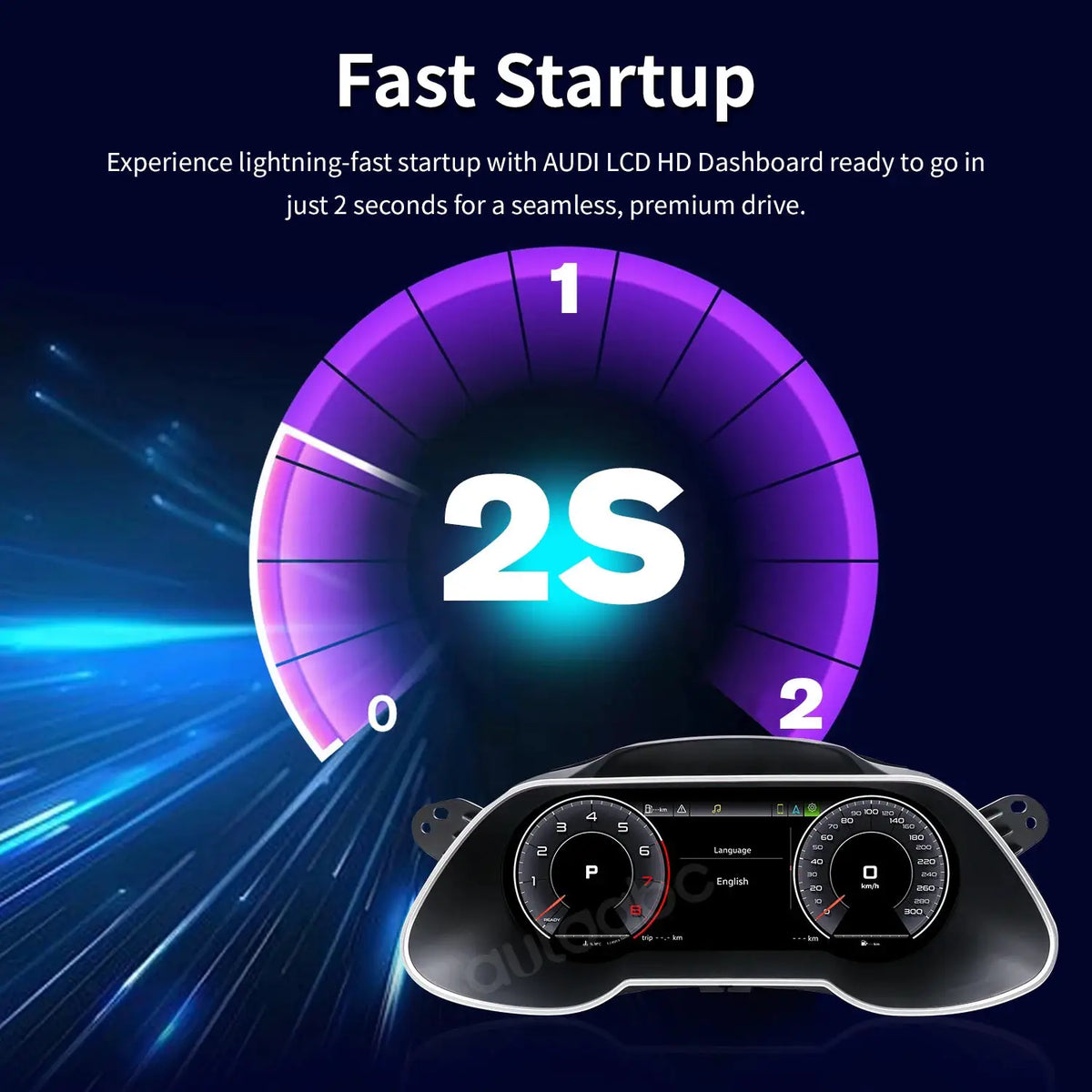 AUTOABC 12.3' LCD Digital Dashboard Cluster Wireless CarPlay Android Auto FOR AUDI A4 2012-2016 year With Airplay 5UI Function by InterCyprus Trading Ltd