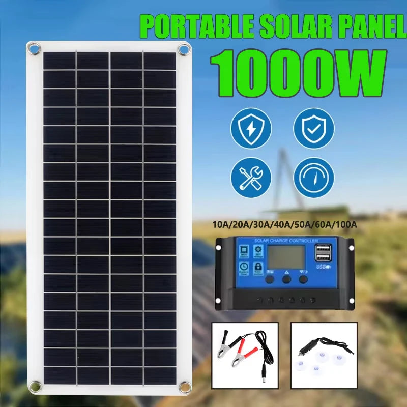 1000W Solar Panel DC 12V-18V &ndash; Dual USB Power Bank Outdoor