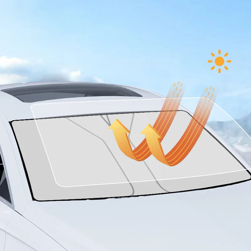 SEAMETAL Foldable Car Windshield Sun Shade for UV Protection and Summer Cooling