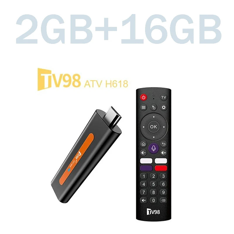 CLIBABIQBOX TV98 ATV H618 Smart TV Stick - 8K Android Media Player with Dual WiFi &amp; Bluetooth 5.0 tv98atvh6182gb16gb / CHINA