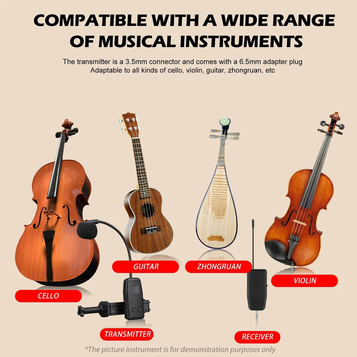 Savetek 2.4G Wireless Instrument Mic System &ndash; Long Range 50m