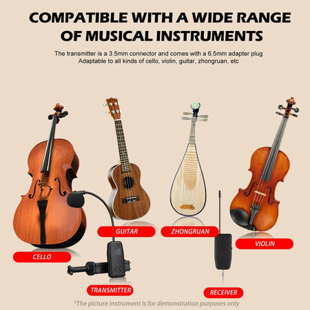 Savetek 2.4G Wireless Instrument Mic System &ndash; Long Range 50m