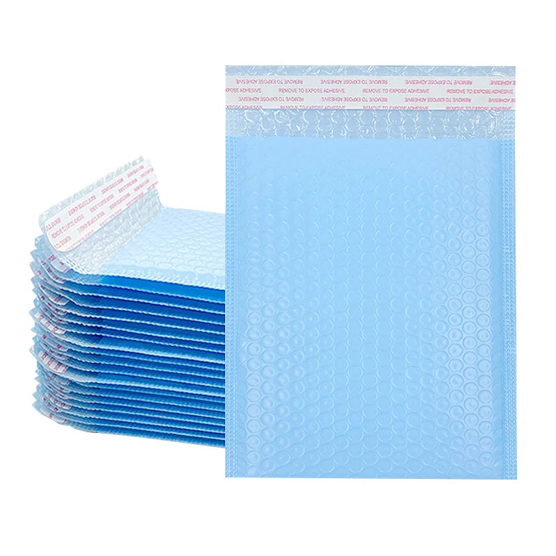 50Pcs Purple Bubble Mailers &ndash; Bubble Padded Protection sky blue / 15*18cm