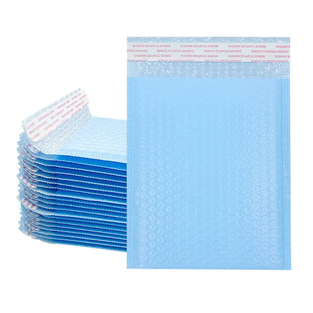 50Pcs Purple Bubble Mailers &ndash; Bubble Padded Protection sky blue / 15*18cm