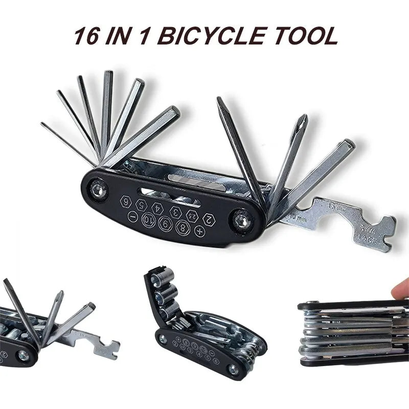 16-v-1 přenosný multitool na horské kolo s imbusovými klíči