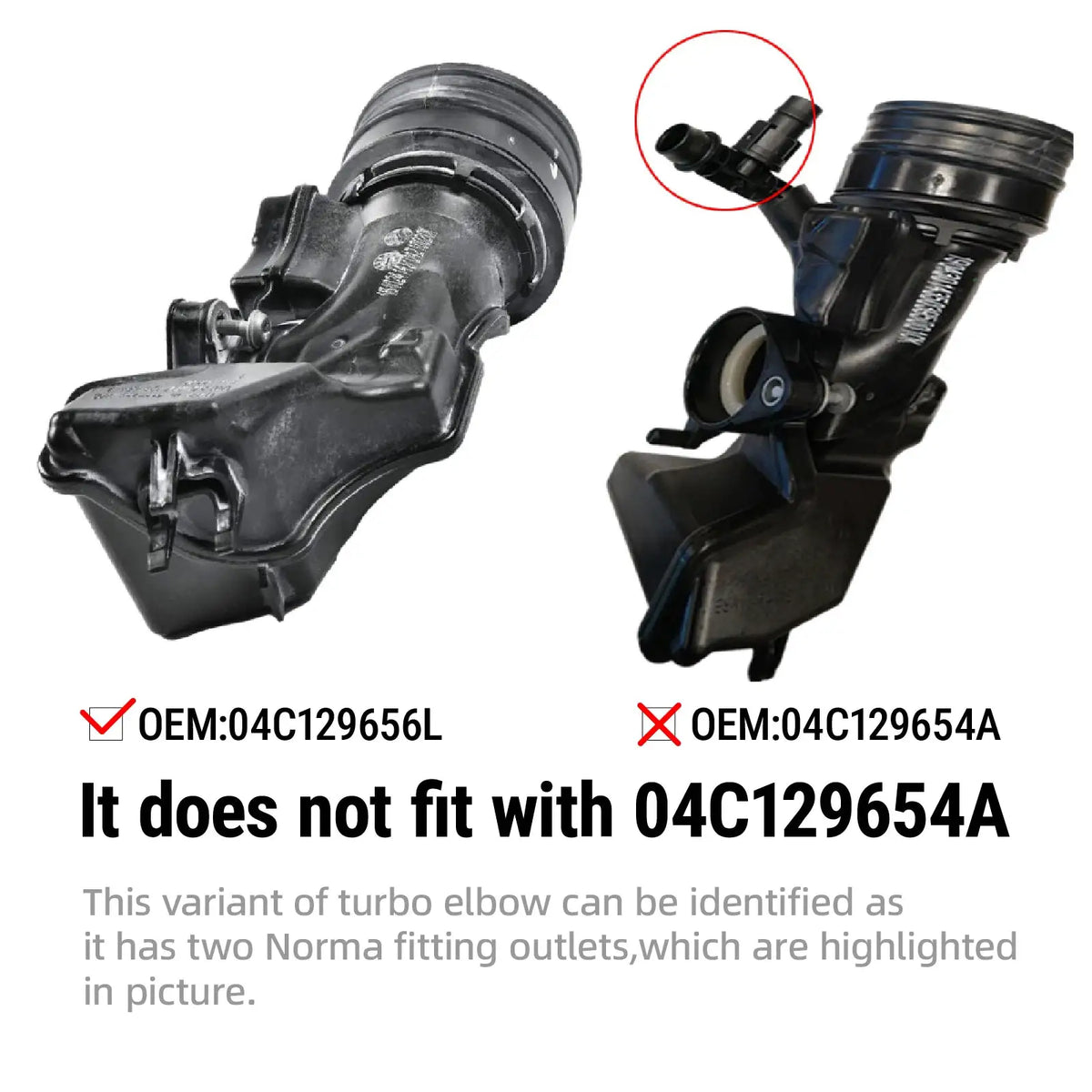 PIKBUK High-Flow Turbo Inlet Pipe for Volkswagen Audi Seat Skoda 1.0TSI Part Number 04C129656L Performance Upgrade Auto Part by InterCyprus Trading Ltd