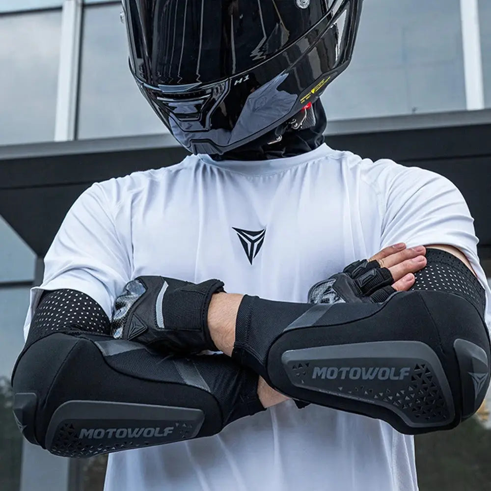 Motorcycle Elbow Protection Pads Breathable Mountain Bike Elbow Guards Arm Sleeve MTB Elbow Guards Skateboarding Protective Gear by InterCyprus Trading Ltd