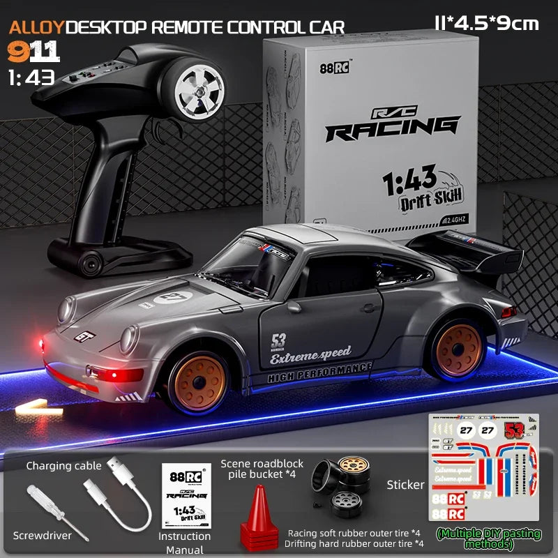 1:43 RC Drift Car With Gyro &ndash; High Speed 18 KMH For Kids GRAY