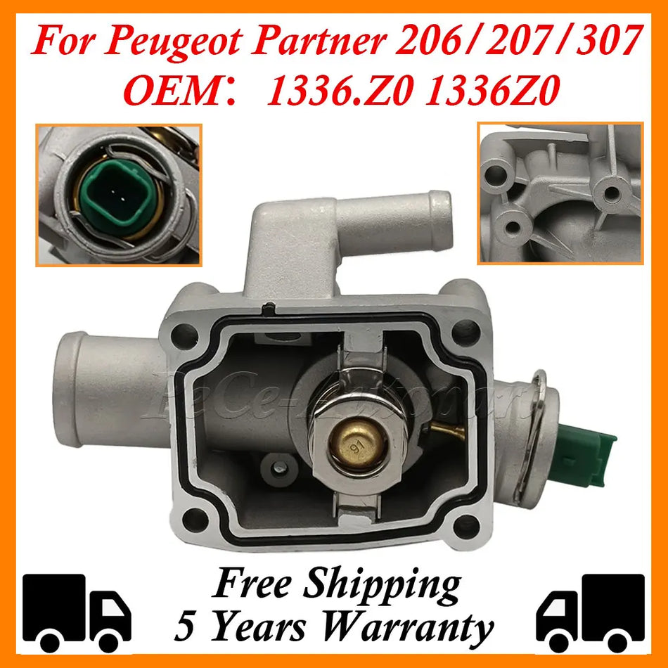 Engine Coolant Thermostat With Housing for Peugeot Citroen 206 207 1336Z0