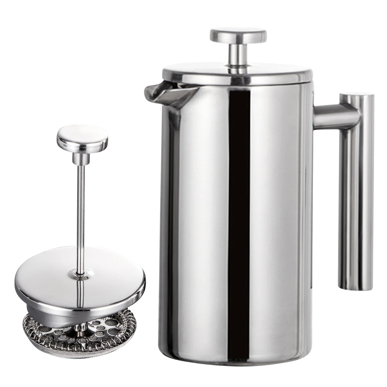 Stainless Steel Double Walled French Press Coffee Maker Pot