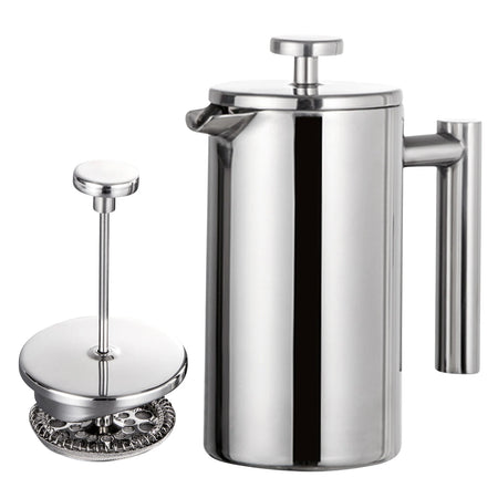 Stainless Steel Double Walled French Press Coffee Maker Pot
