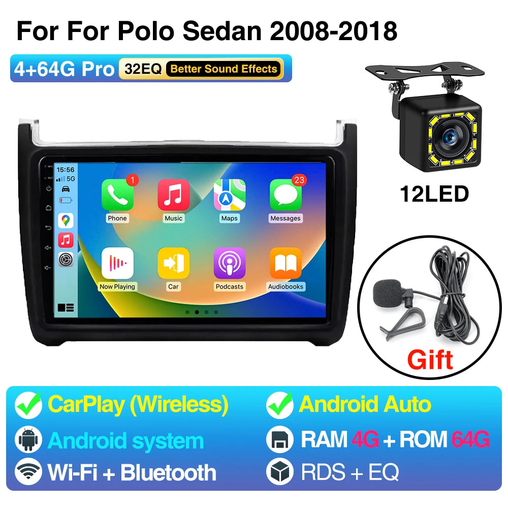 9Inch Car Radio CarPlay Android Auto &ndash; Bluetooth WiFi 36Pro 12LED