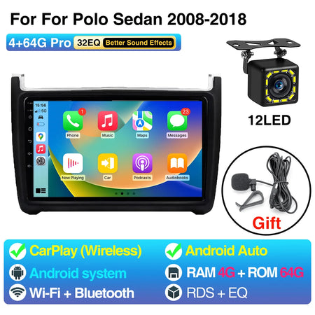 9Inch Car Radio CarPlay Android Auto &ndash; Bluetooth WiFi 36Pro 12LED