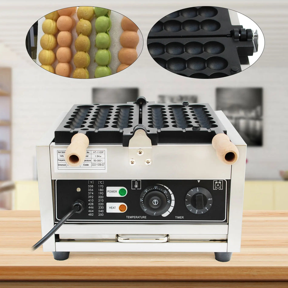 1500W 220V Komercyjny Waflownica Bąbelkowa do Kul Nienaklejająca