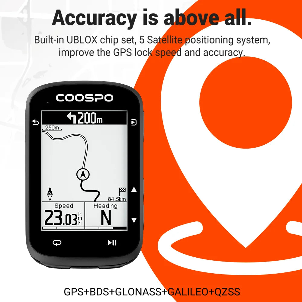 COOSPO CS500 Bike Computer &ndash; Bluetooth Enabled GPS Navigation