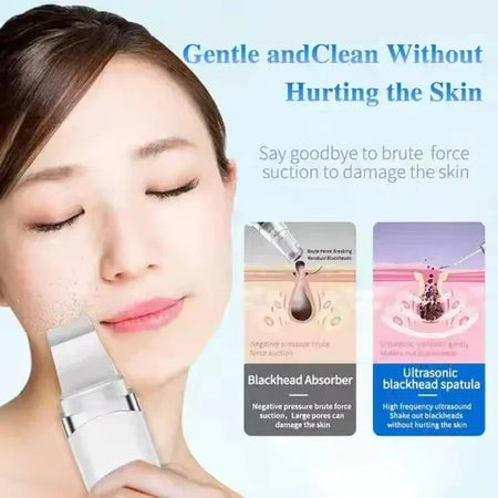 New Facial Ultrasonic Skin Scrubber Spatula &ndash; Deep Clean