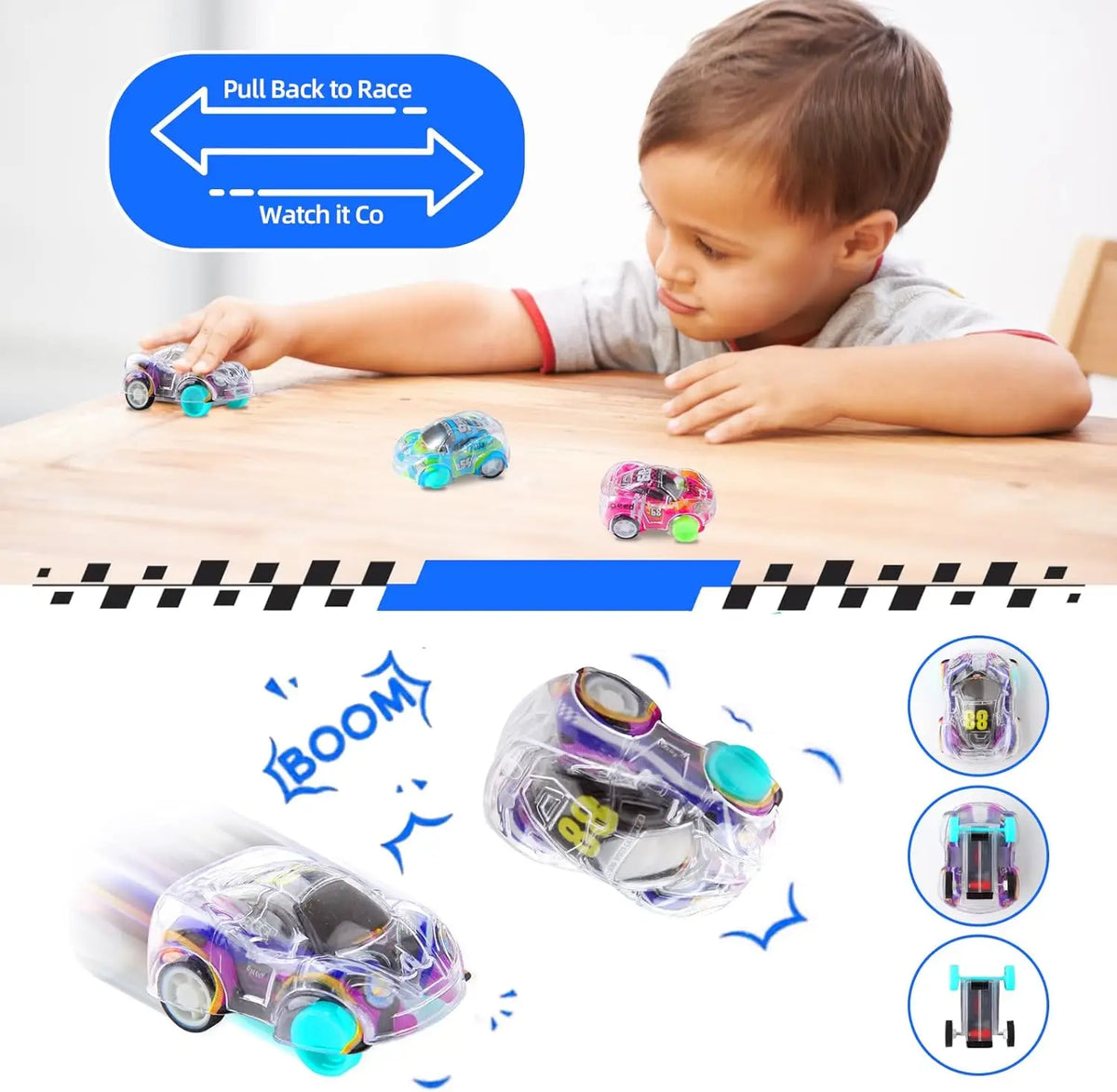 Mini Pull Back Racing Cars Set - 12/100 Pcs for Kids &amp; Toddlers, Perfect Pinata Fillers &amp; Party Bag Stuffers for Boys &amp; Girls