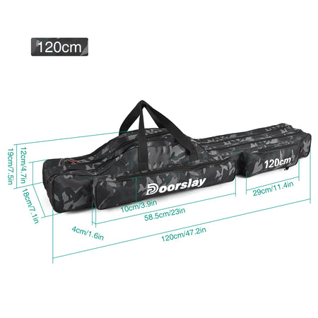 3 Layer Fishing Pole Bag &ndash; Long Lasting Oxford Fabric Camouflage 120cm
