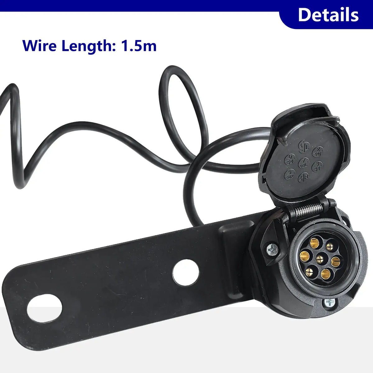 5M 12N 7Pin Pre-Wired Trailer Socket Wiring Extension Cable For Car Caravan Light Electrics Mounting Plate by InterCyprus Trading Ltd