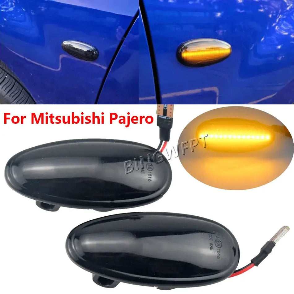 2x LED Dynamic Side Marker Lights Turn Signal Lamps For Mitsubishi Lancer 8 Montero 3 Pajero 3 Outlander 1 Delica 4 i Miev Space by InterCyprus Trading Ltd