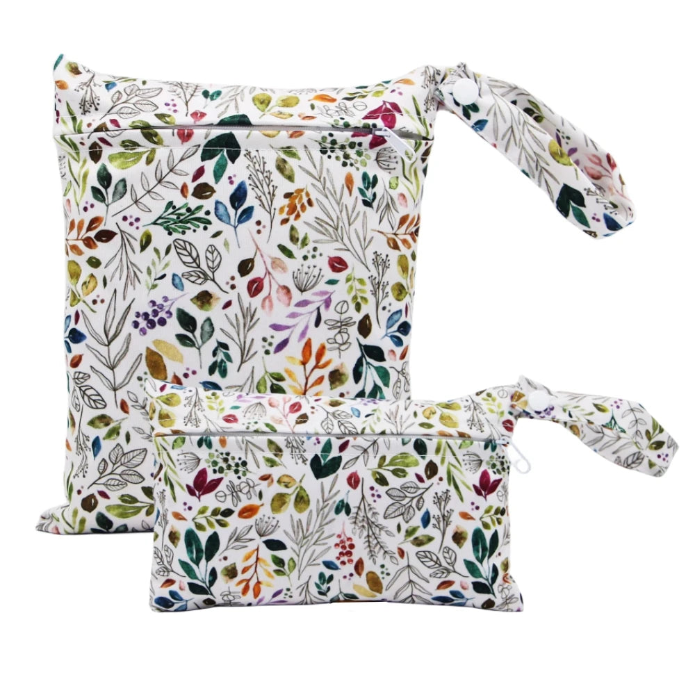 Cartoon Print Reusable Wet/Dry Nappy Bag Set Red