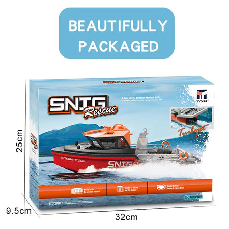 Parkten 2024 Remote Control Speedboat for Kids - 2.4G Rescue Boat