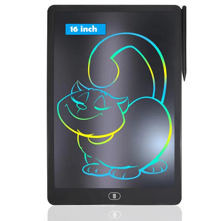 LCD Writing Tablet for Kids - Educational Drawing Board Black-16-Color
