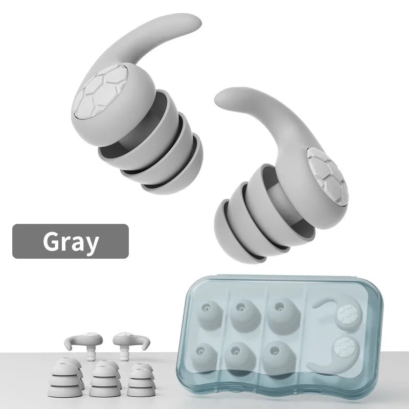 Silicone Earplugs Set for Sleeping, Swimming &amp; Noise Reduction Gray / CHINA