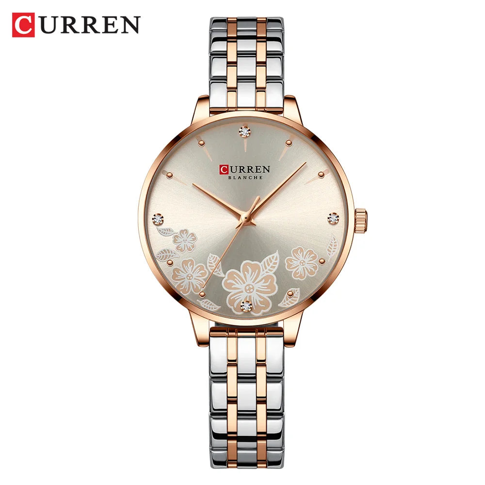CURREN Ultra Thin Stainless Steel Women&rsquo;s Quartz Watch khaki