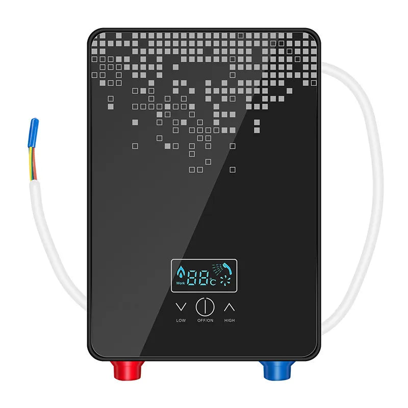 Tankless Water Heater - Instant 6500W Hot Water On Demand Black
